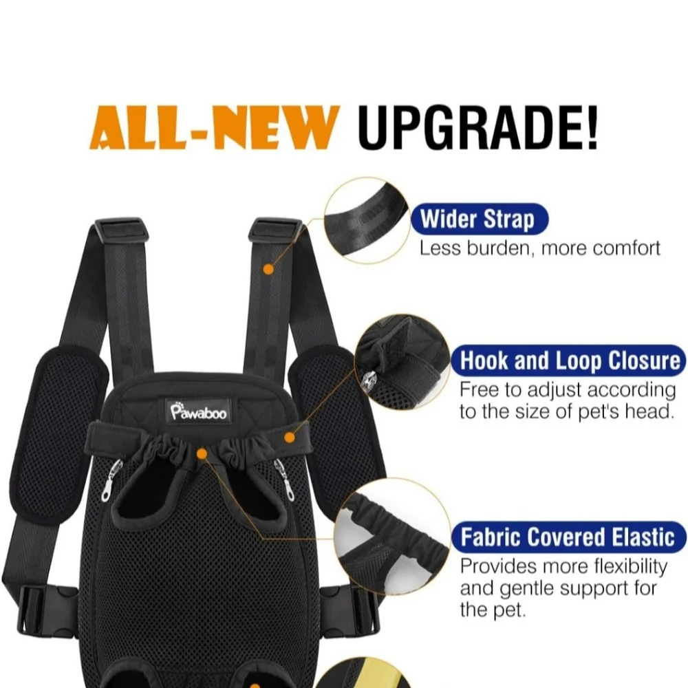 XL Black PAWABOO Adjustable Carrier